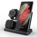 GY-Q10B 3-i-1 hurtigladerplate trådløs ladestasjon for Qi-standardtelefoner/Samsung Galaxy Watch/øretelefoner
