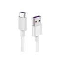 Reekin 5A SuperFast USB-A / USB-C ladekabel - 1m - Hvit